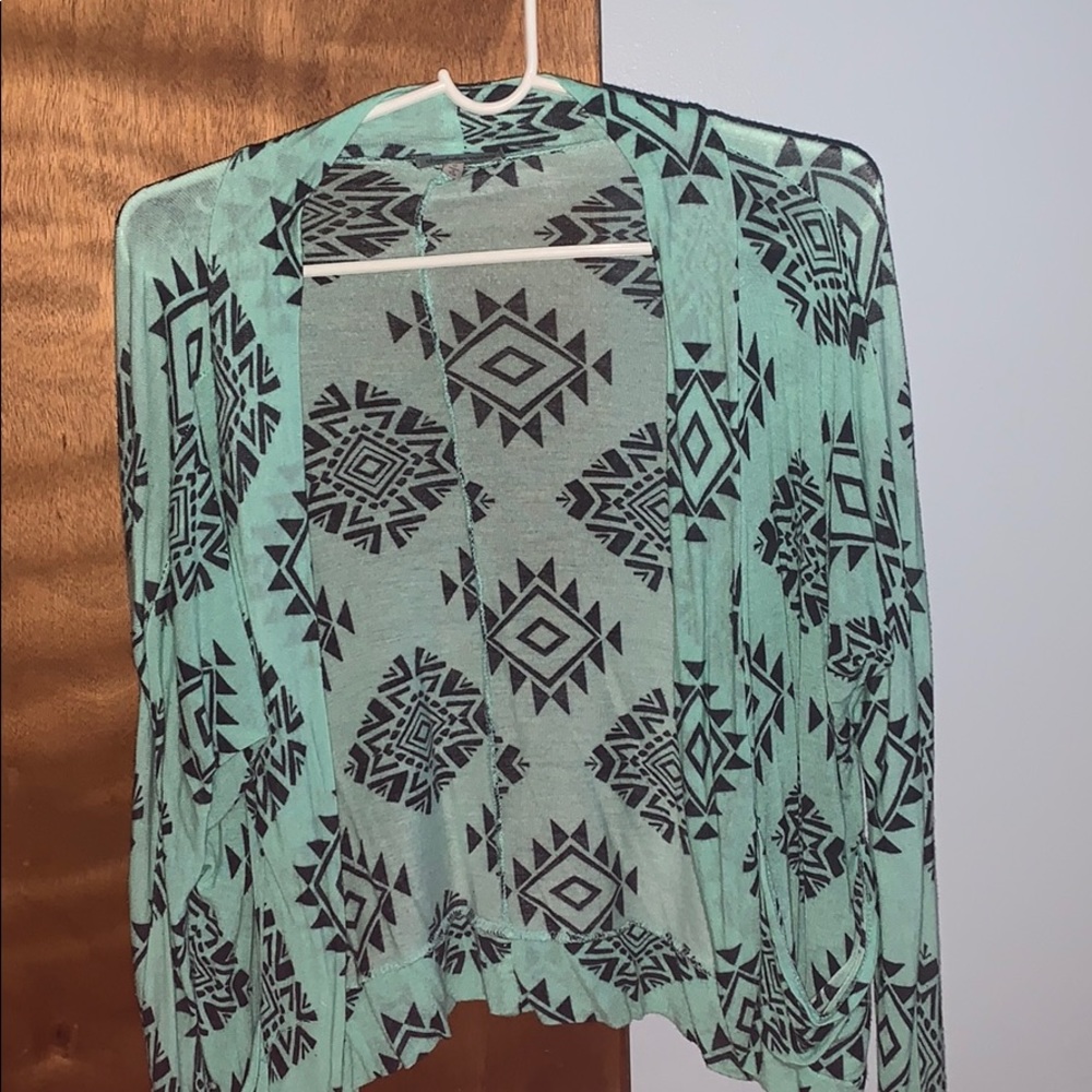 Charlotte Russe Blue and black print cardigan